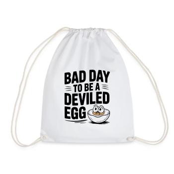 Bad Day to Be a Deviled Egg - Drawstring Bag - white - Front