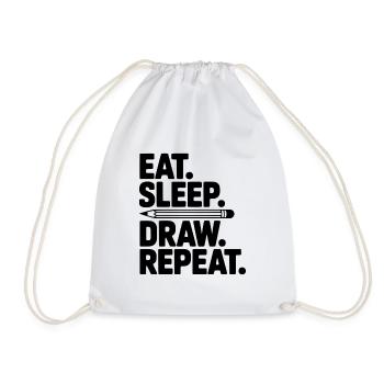 Manger. Dormir. Dessiner. Répéter. - Sac de sport léger - blanc - Devant