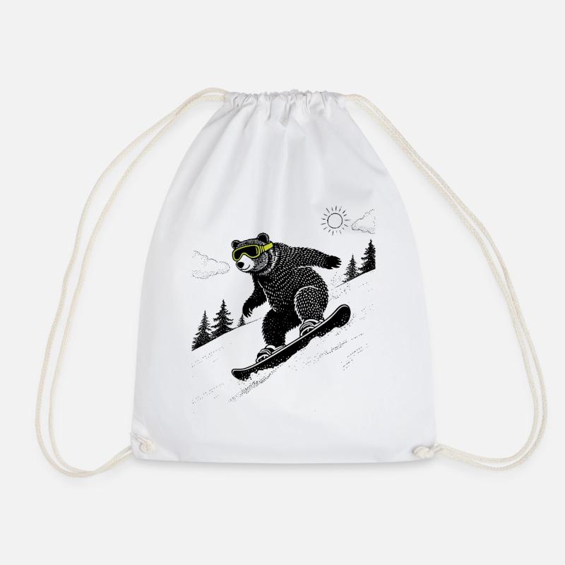 Snowboard Bear - Sac de sport léger - blanc