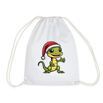 Lézard Gecko de Noël - Sac de sport léger - blanc - Devant