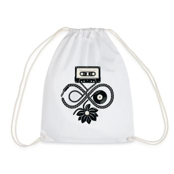 Musique Rétro Cassette Vinyle Infinity Flower - Sac de sport léger - blanc - Devant