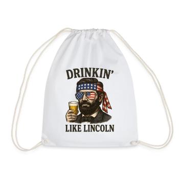 Patriotischer Vintage Drinkin Like Lincoln Style - Turnbeutel - Weiß - Vorne