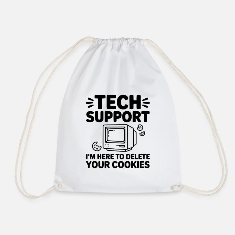 Technischer Support, ich bin hier, um Ihre Cookies zu löschen - Turnbeutel - Weiß