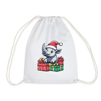 Nashorn Weihnachten Geschenke - Turnbeutel - Weiß - Vorne
