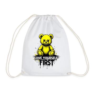 Aime-toi d’abord Teddy Bear Graffiti - Sac de sport léger - blanc - Devant