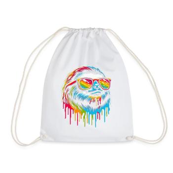 Sloth Sloth Art Lazy Sloth Fan - Drawstring Bag - white - Front