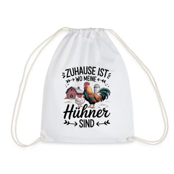Home is where my chickens are more charming - Drawstring Bag - white - Front