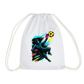 Neon Torwart Kunst, Fußball Geschenk, Highlight - Turnbeutel - Weiß - Vorne
