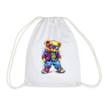 Costume Ours Coloré Néon - Sac de sport léger - blanc - Devant