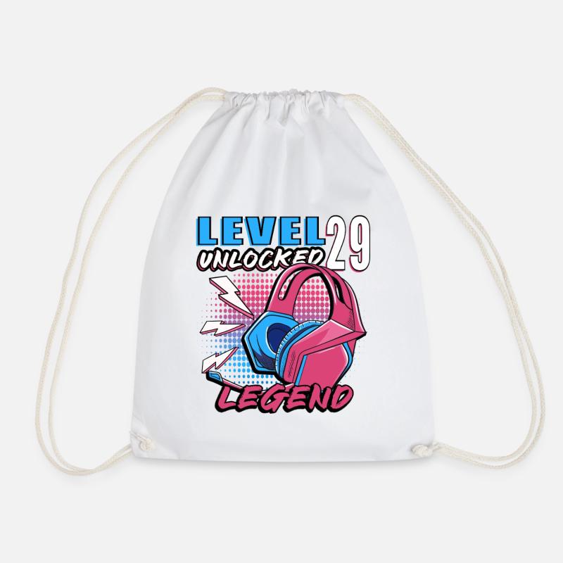 Level 29 Legende Neon Kopfhörer - Turnbeutel - Weiß