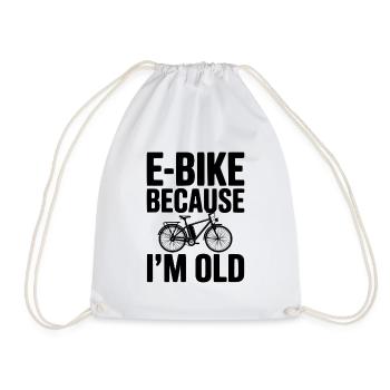 E-Bike Because I’m Old - Drawstring Bag - white - Front