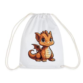 Little Cartoon Dragon - Drawstring Bag - white - Front
