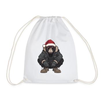 Gorilla Weihnachten Winter - Turnbeutel - Weiß - Vorne