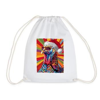 Portrait de Noël de la dinde - Sac de sport léger - blanc - Devant