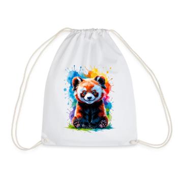 Bunter Aquarell-Panda - Turnbeutel - Weiß - Vorne