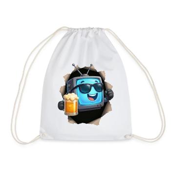 TV Beer - Drawstring Bag - white - Front