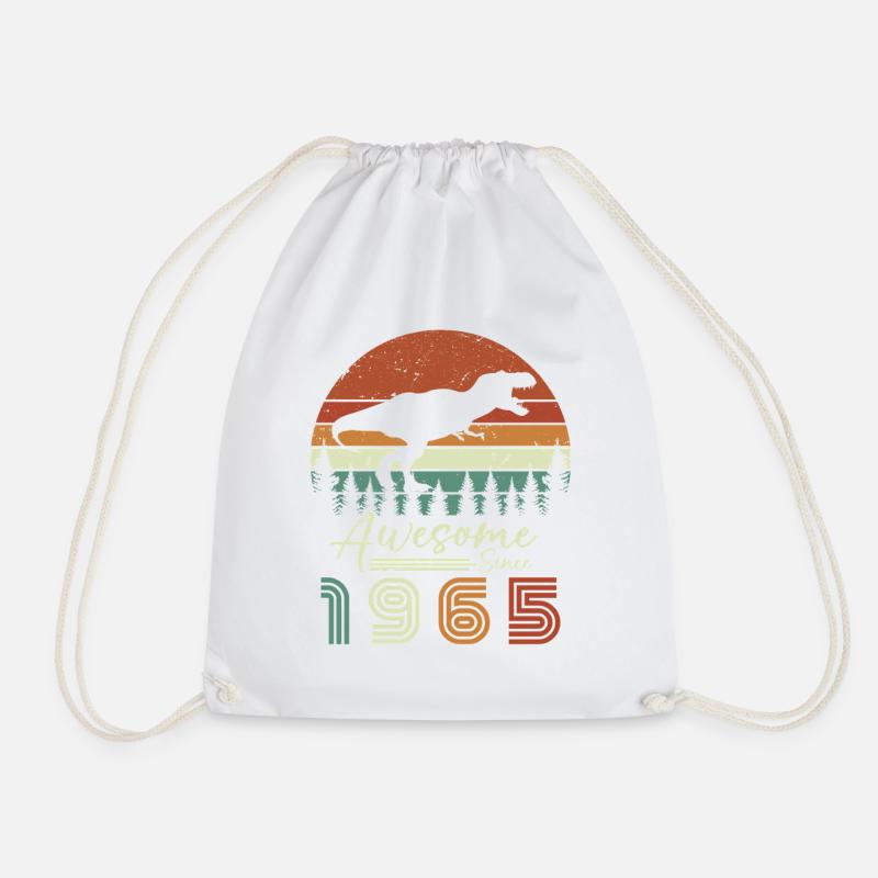 awsome_since_dinaseur_1965 - Drawstring Bag - white