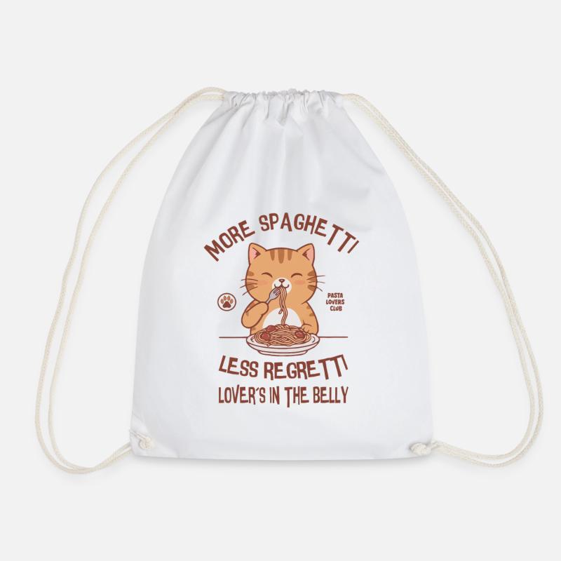 More spaghetti, less regetti - Drawstring Bag - white