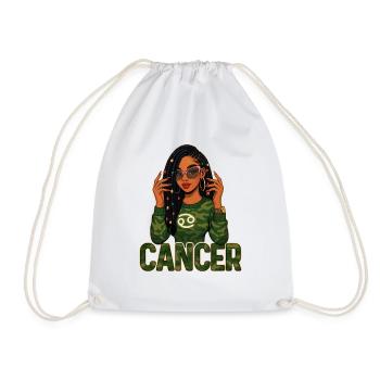 Cancer Queen – Fille afro avec un clin d’œil qui nourrit l’âme - Sac de sport léger - blanc - Devant