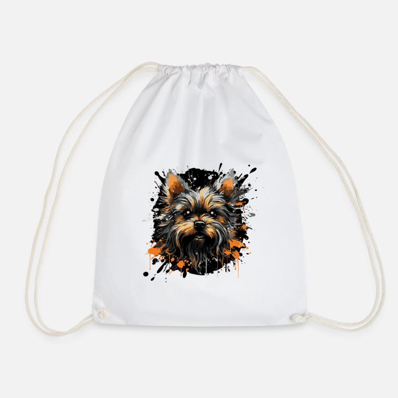 Yorkshire Terrier Splatter - Turnbeutel - Weiß