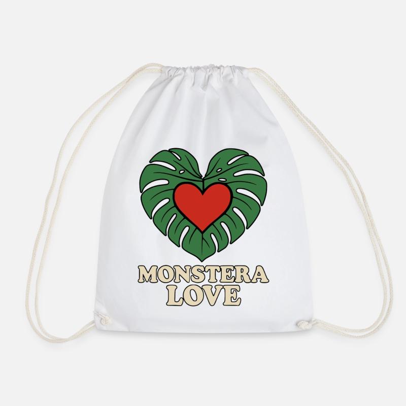 Monstera Love - Turnbeutel - Weiß