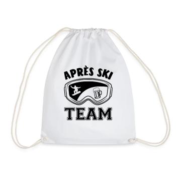 Snowboard | Après Ski Team, Winter Sports - Drawstring Bag - white - Front