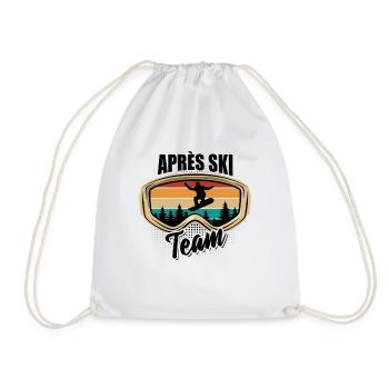 Snowboard | Après Ski Team, Winter Sports - Drawstring Bag - white - Front