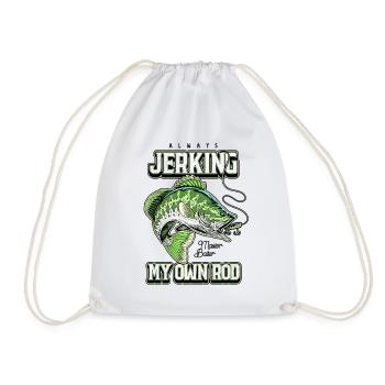 Always Jerking My Rod Funny Fishing - Drawstring Bag - white - Front