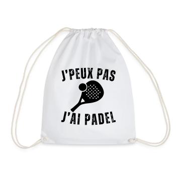 I can't I have padel gift padelist - Drawstring Bag - white - Front