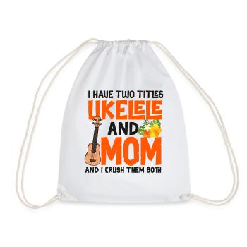 Ukulélé hawaïen Ukulélé Maman que j’ai - Sac de sport léger - blanc - Devant