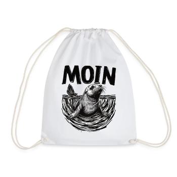 Seal seal Baltic Sea North Sea Moin - Drawstring Bag - white - Front