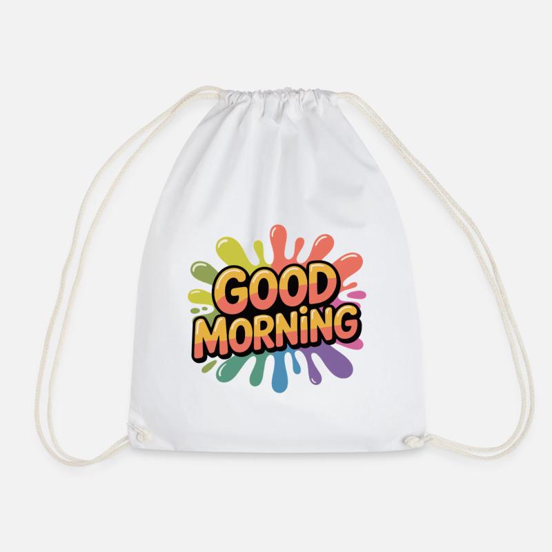 Guten Morgen Regenbogenspritzer - Turnbeutel - Weiß