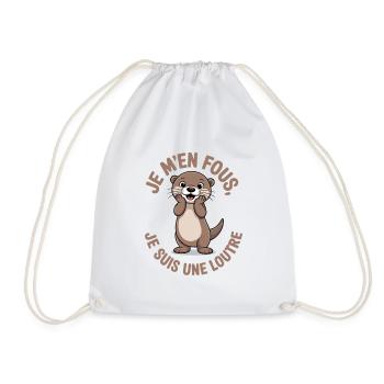 Je m’en fous je suis une loutre drôle - Sac de sport léger - blanc - Devant