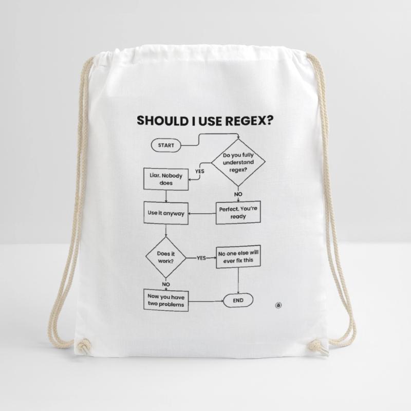 Should I Use Regex Flowchart - Two Problems Gift Drawstring Bag