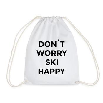Don't Worry Ski Happy Style - Drawstring Bag - white - Front