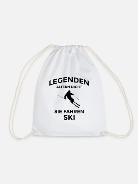 Legenden Fahren Ski Spruch Design - Turnbeutel - Weiß