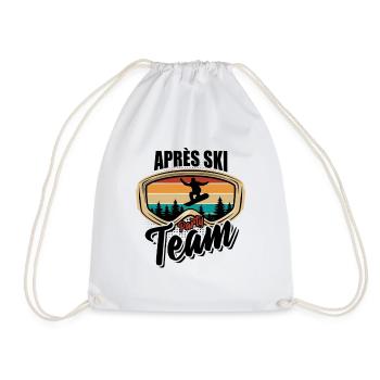 Snowboard | Après Ski Party Team, Winter Sports - Drawstring Bag - white - Front