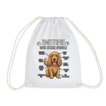 Cocker Spaniel : La vraie anatomie - Sac de sport léger - blanc - Devant