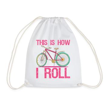 This is How I Roll T-Shirt Funny Cycling Bicycle  - Turnbeutel - Weiß - Vorne