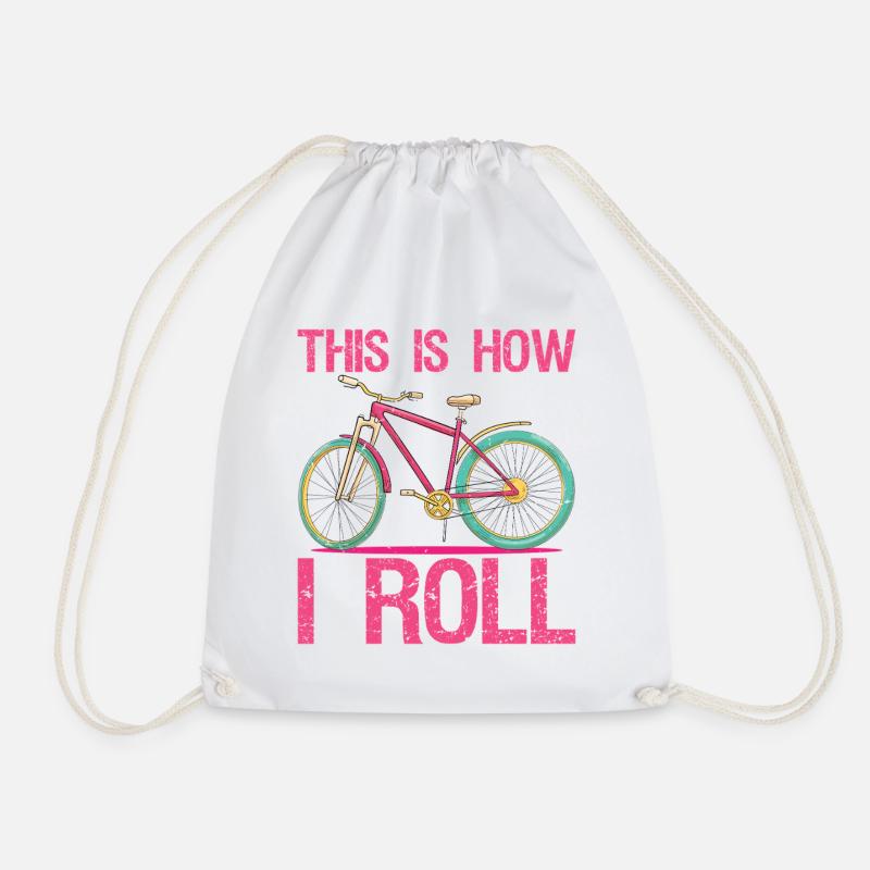 This is How I Roll T-Shirt Funny Cycling Bicycle  - Turnbeutel - Weiß