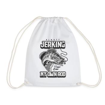 Always Jerking My Rod Funny Fishing - Drawstring Bag - white - Front