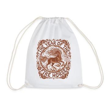 Year Of The Fire Horse Celebration Design - Drawstring Bag - white - Front