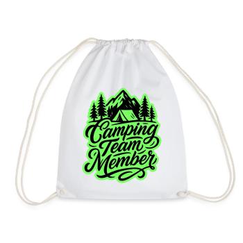 Camping Team Zelt Berge - Turnbeutel - Weiß - Vorne