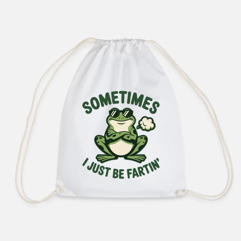 Manchmal ich einfach einen komischen Vintage-Frosch - Turnbeutel - Weiß