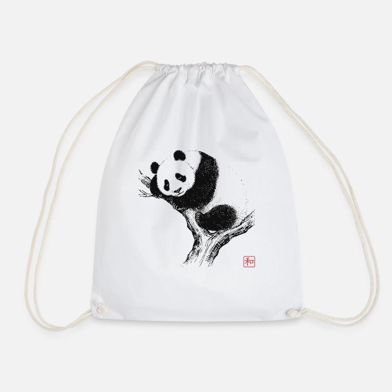 Schlafender Panda Zen Kunst - Turnbeutel - Weiß