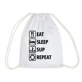 Eat Sleep SUP Repeat - Standup paddeln - Turnbeutel - Weiß - Vorne