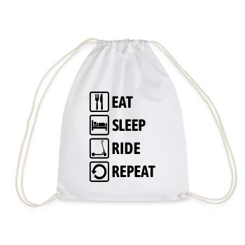 Eat Sleep Ride Repeat - Ride an e-scooter - Drawstring Bag - white - Front