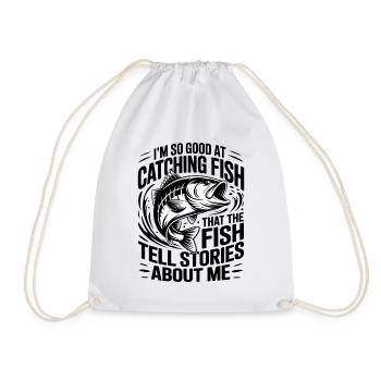Funny Fishing Angling So Good At Catching Fish - Drawstring Bag - white - Front