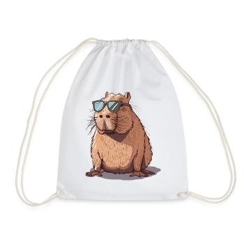 Illustration de capybara cool avec lunettes de soleil - Sac de sport léger - blanc - Devant