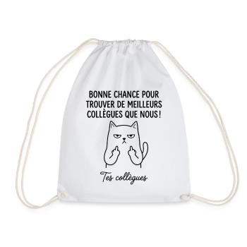 Leaving colleague work new job good luck - Drawstring Bag - white - Front